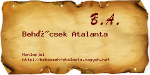 Behácsek Atalanta névjegykártya